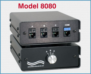 Model 8080 RJ45 A/B/C Network Switch with Cat 5e Compliance